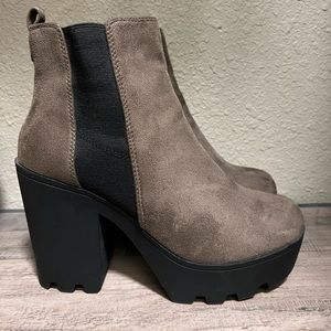 Platform Suede Heel Boots
